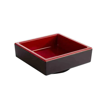 GGM Gastro (6 pcs) Dessert Bowl - ASIA PLUS - Melamine - 50ml - square - 75x75mm - Depth: 30mm - Black & Red