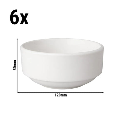 GGM Gastro (6 pcs) Dessert Bowl - Budgetline - Porcelain - 260ml - square - 120x120mm - White