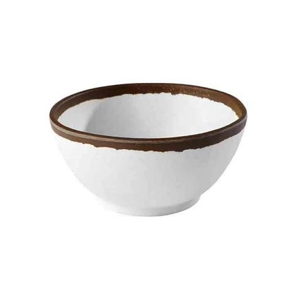 GGM Gastro (6 pcs) Dessert Bowl - CROCKER - Melamine - 0.37L - round - Ø 125mm - Depth: 60mm - White/Brown