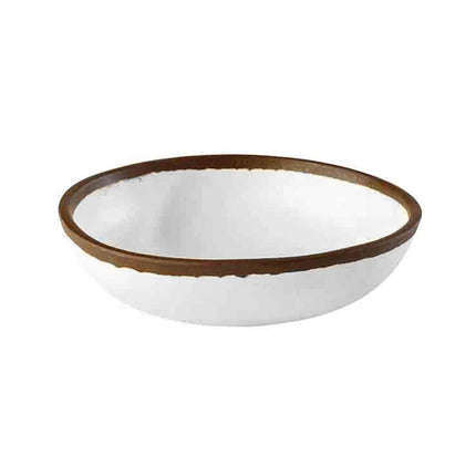 GGM Gastro (6 pcs) Dessert Bowl - CROCKER - Melamine - 500ml - round - Ø 165mm - 165x165mm - Depth: 40mm - White/Brown