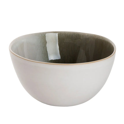GGM Gastro (6 pcs) Dessert Bowl - Nordic - Stoneware - 900ml - round - Ø 150mm - Green/White