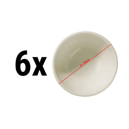 GGM Gastro (6 pcs) Dessert Bowl - TEOS - Porcelain - round - Ø 140mm - Depth: 55mm - Cream