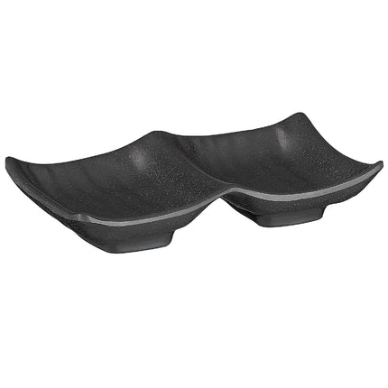 GGM Gastro (6 pcs) Double Dish - ZEN - Melamine - 140x90mm - Depth: 25mm - Black