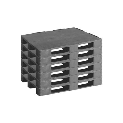 GGM Gastro (6 pcs) - Euro Pallet 1200x800mm - Hygienic Recycled ABS Plastic - Load Capacity: 650kg - Dark Grey