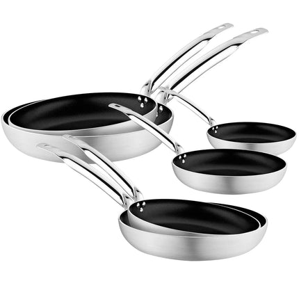 GGM Gastro (6 pcs) Frying Pan Set - Aluminium - Non-stick - suitable for gas, ceramic and electric hobs - 6-piece