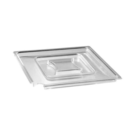 GGM Gastro (6 pcs) Lid (FLOAT) - with Spoon Cutout - Acrylic - 190x190x15mm - Clear - for 83916#6 & 83917#6