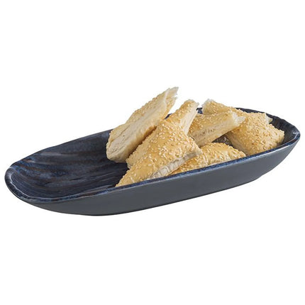 GGM Gastro (6 pcs) LOOPS | Deep Plate - oval - Melamine - 340x155mm - Blue/Grey