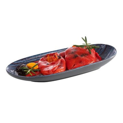 GGM Gastro (6 pcs) LOOPS | Platter - flat - Melamine - 280x135mm - oval - Blue/Grey