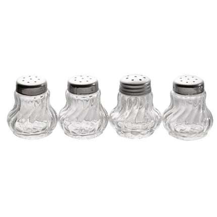 GGM Gastro (6 pcs) Mini Salt & Pepper Set - 4-piece set - Ø 35mm - square - Stainless Steel - Glass - Height: 40mm