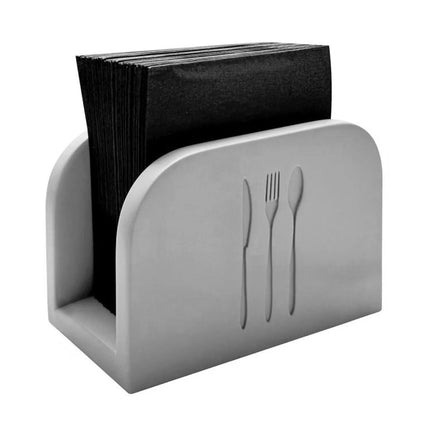 GGM Gastro (6 pcs) Napkin Holder - ELEMENT - Concrete - for approx. 50 Cocktail Napkins - 160x75x100mm - Grey - with Non-Slip Feet