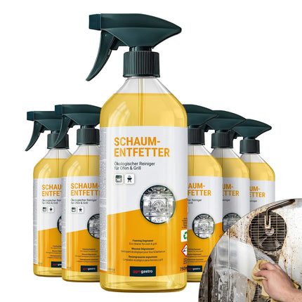 GGM Gastro (6 pcs) Oven & Grill Cleaner - 750ml - Foaming spray - Highly concentrated - Eco