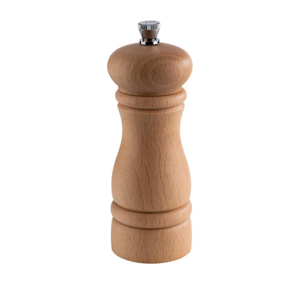 GGM Gastro (6 pcs) Pepper Mill PREMIUM - ETERNAL - Beech Wood - Height: 155mm - Light Brown