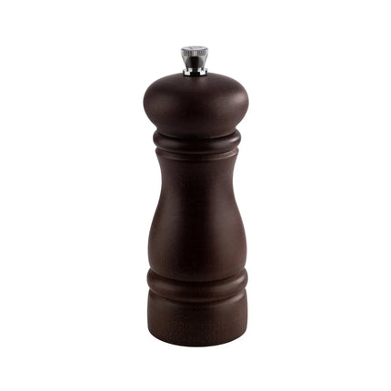GGM Gastro (6 pcs) Salt Mill PREMIUM - ETERNAL - Beech Wood - Height: 155mm - Dark Brown