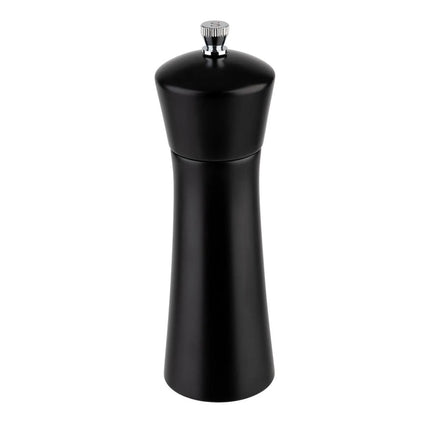 GGM Gastro (6 pcs) Salt Mill PREMIUM - MIDNIGHT - Stainless Steel & Acacia Wood - Height: 170mm - Black