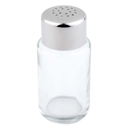 GGM Gastro (6 pcs) Salt & Pepper Shakers - fine - Holes Ø1.35mm - square - Stainless Steel - Glass - Height: 90mm - Matt