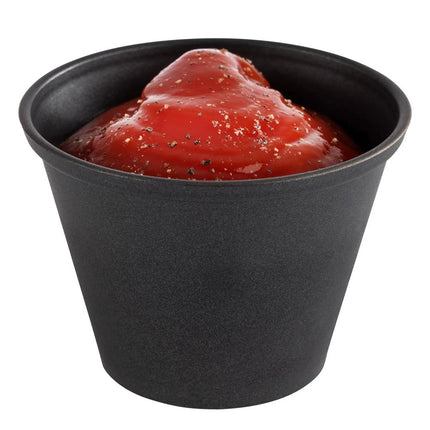 GGM Gastro (6 pcs) Sauce Cup - 6-piece Set - Stainless Steel - 60ml - round - Ø60mm - Black