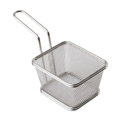 GGM Gastro (6 pcs) Serving Basket - SNACKHOLDER - Stainless Steel - Rectangular - 100x85mm - with 1 Handle