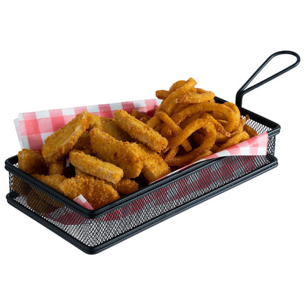 GGM Gastro (6 pcs) Serving Basket - SNACKHOLDER - Stainless Steel - Rectangular - 260x130mm - Black