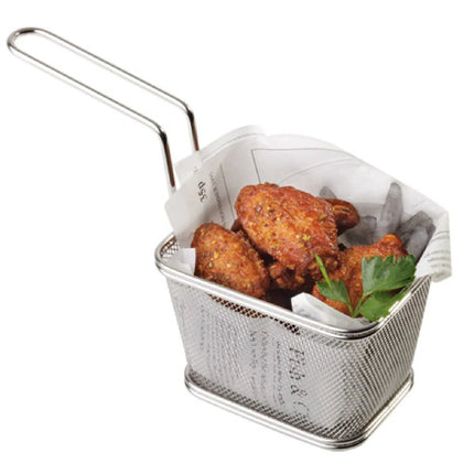 GGM Gastro (6 pcs) Serving Basket - SNACKHOLDER - Stainless Steel - Rectangular - 130x105mm