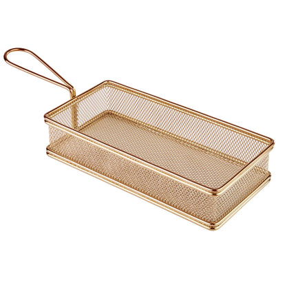 GGM Gastro (6 pcs) Serving Basket - SNACKHOLDER - Stainless Steel - Rectangular - 215x105mm - Copper