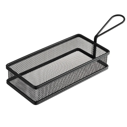 GGM Gastro (6 pcs) Serving Basket - SNACKHOLDER - Stainless Steel - Rectangular - 215x105mm - Black