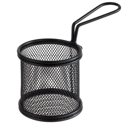 GGM Gastro (6 pcs) Serving Basket - SNACKHOLDER - Stainless Steel - Round - Ø80mm - Black