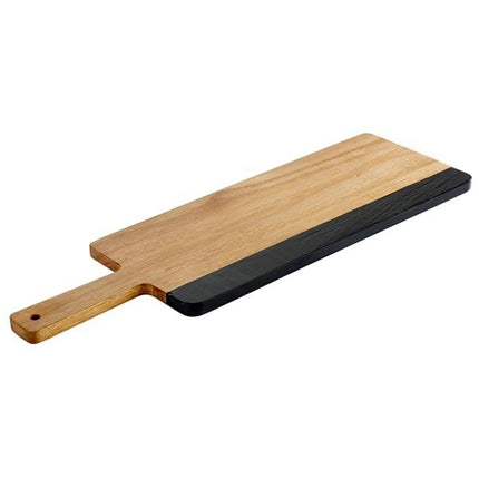 GGM Gastro (6 pcs) Serving Board - ROCKWOOD - incl. writable natural slate strip - acacia wood - 485x150mm