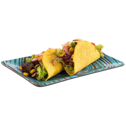 GGM Gastro (6 pcs) Serving Tray - CANCUN - Melamine - 235x135mm - Height: 15mm - Blue/Brown