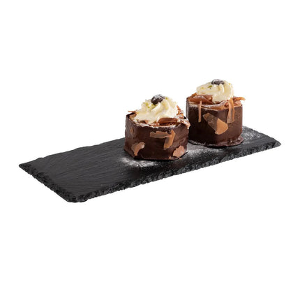 GGM Gastro (6 pcs) Slate Serving Board - Natural Slate - 300x120mm - Black