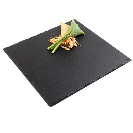 GGM Gastro (6 pcs) Slate Serving Board - Natural Slate - 300x300mm - Black