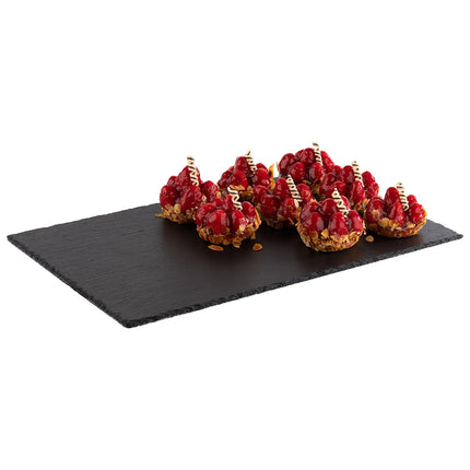 GGM Gastro (6 pcs) Slate Serving Board - Natural Slate - GN 1/1 - 530x325mm - Black