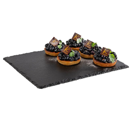GGM Gastro (6 pcs) Slate Serving Board - Natural Slate - GN 1/2 - 6-piece set - 325x265mm - Black