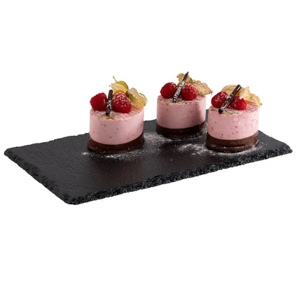 GGM Gastro (6 pcs) Slate Serving Board - Natural Slate - GN 1/3 - 325x176mm - Black