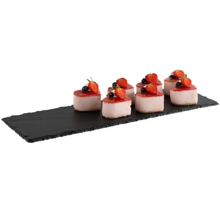 GGM Gastro (6 pcs) Slate Serving Board - Natural Slate - GN 2/4 - 6-piece set - 530x162mm - Black