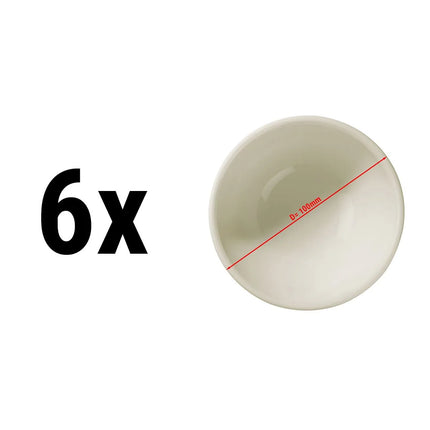 GGM Gastro (6 pcs) Small Bowl - TEOS - Porcelain - Ø 100mm - Cream