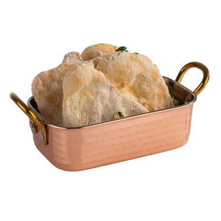 GGM Gastro (6 pcs) Small Serving Pan - MUMBAI - 6-piece set - stainless steel - 0.45 litres - 145x95mm - hammered finish