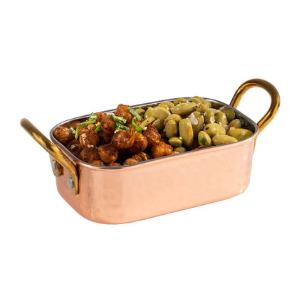 GGM Gastro (6 pcs) Small Serving Pan - MUMBAI - stainless steel - 0.25 litres - 125x85mm - hammered finish