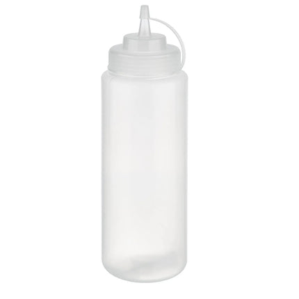 GGM Gastro (6 pcs) Squeeze Sauce Bottle - Polyethylene (LDPE) - 1020ml - Ø 80mm - with Screw Top Cap - Clear