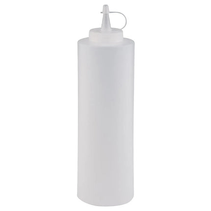 GGM Gastro (6 pcs) Squeeze Sauce Bottle - Polyethylene (LDPE) - 650ml - Ø 65mm - with Screw Top Cap - White
