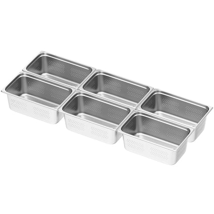 GGM Gastro (6 pcs) Stainless Steel Gastronorm Pan GN 1/1 - perforated - Depth: 200mm