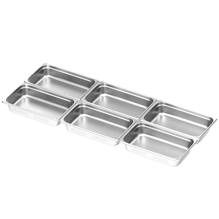 GGM Gastro (6 pcs) Stainless Steel Gastronorm Pan GN 1/1 - perforated - Depth: 100mm