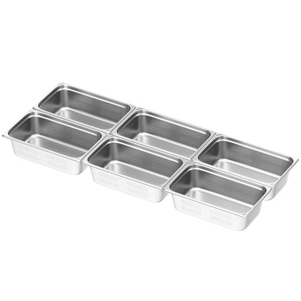 GGM Gastro (6 pcs) Stainless Steel Gastronorm Pan GN 1/1 - perforated - Depth: 150mm