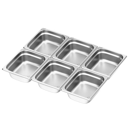 GGM Gastro (6 pcs) Stainless Steel Gastronorm Pan GN 1/2 - Depth: 100mm
