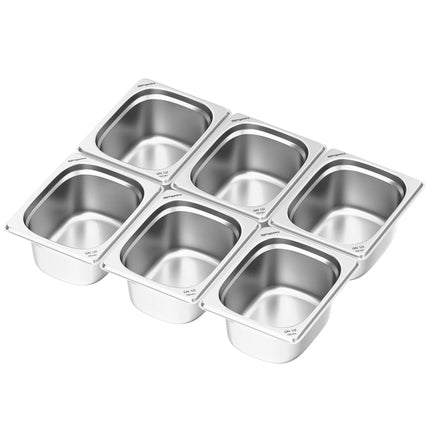 GGM Gastro (6 pcs) Stainless Steel Gastronorm Pan GN 1/2 - Depth: 150mm