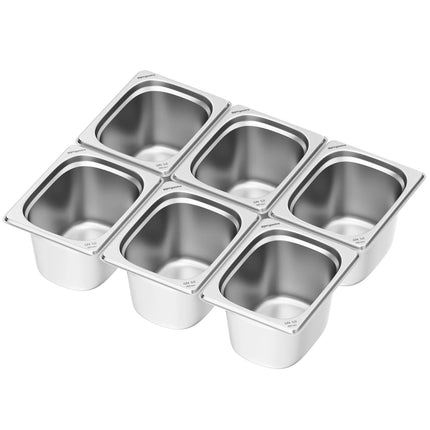 GGM Gastro (6 pcs) Stainless Steel Gastronorm Pan GN 1/2 - Depth: 200mm