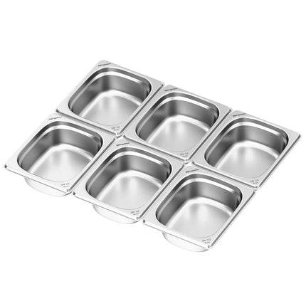 GGM Gastro (6 pcs) Stainless Steel Gastronorm Pan GN 1/2 - Depth: 65mm