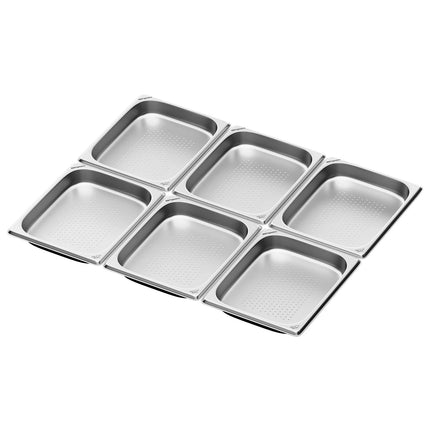 GGM Gastro (6 pcs) Stainless Steel Gastronorm Pan GN 1/2 - perforated - Depth: 40mm