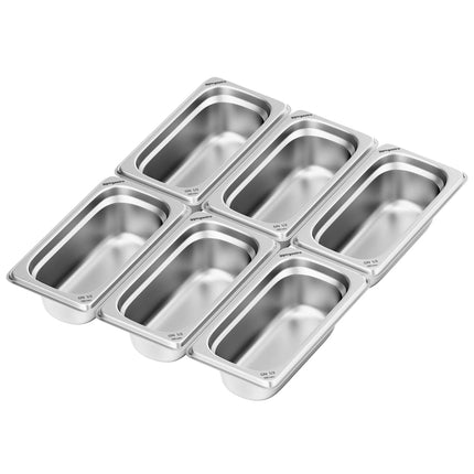 GGM Gastro (6 pcs) Stainless Steel Gastronorm Pan GN 1/3 - Depth: 100mm