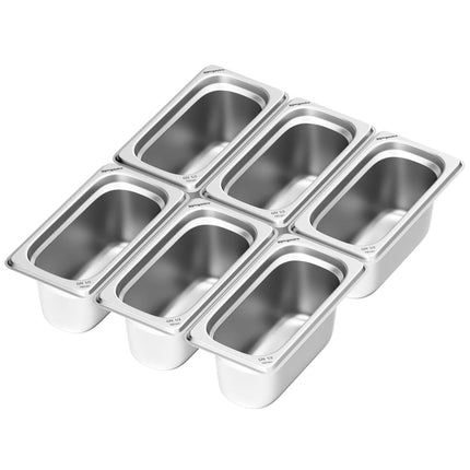 GGM Gastro (6 pcs) Stainless Steel Gastronorm Pan GN 1/3 - Depth: 150mm