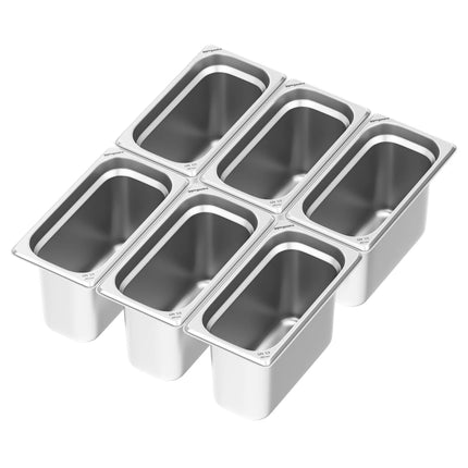 GGM Gastro (6 pcs) Stainless Steel Gastronorm Pan GN 1/3 - Depth: 200mm